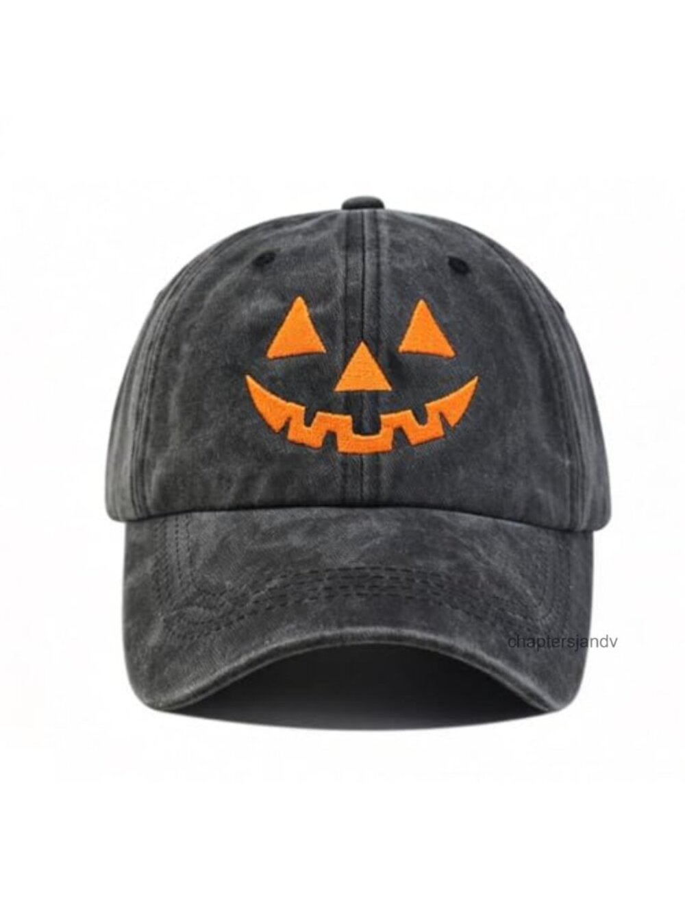 Unisex Pumpkin Face Embroidered Baseball Hat Adjustable Snapback